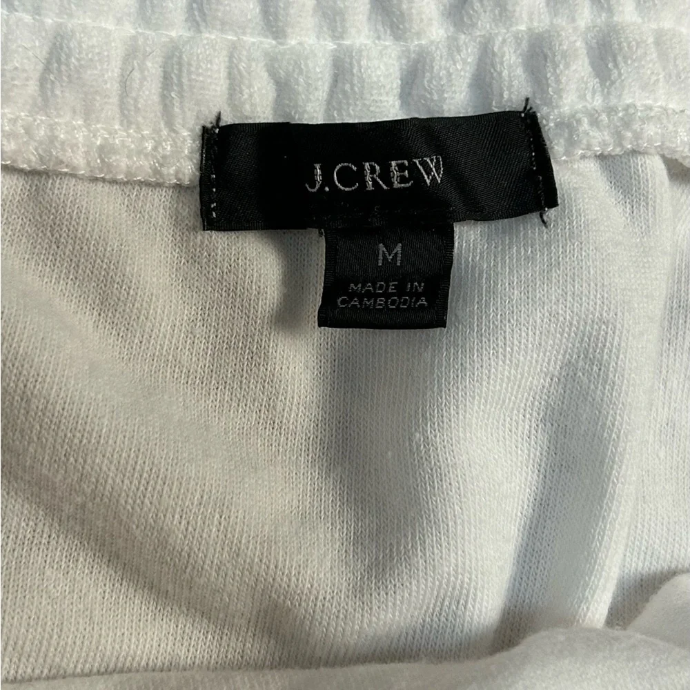 J Crew Smocked Towel Terry Tank Top White‎